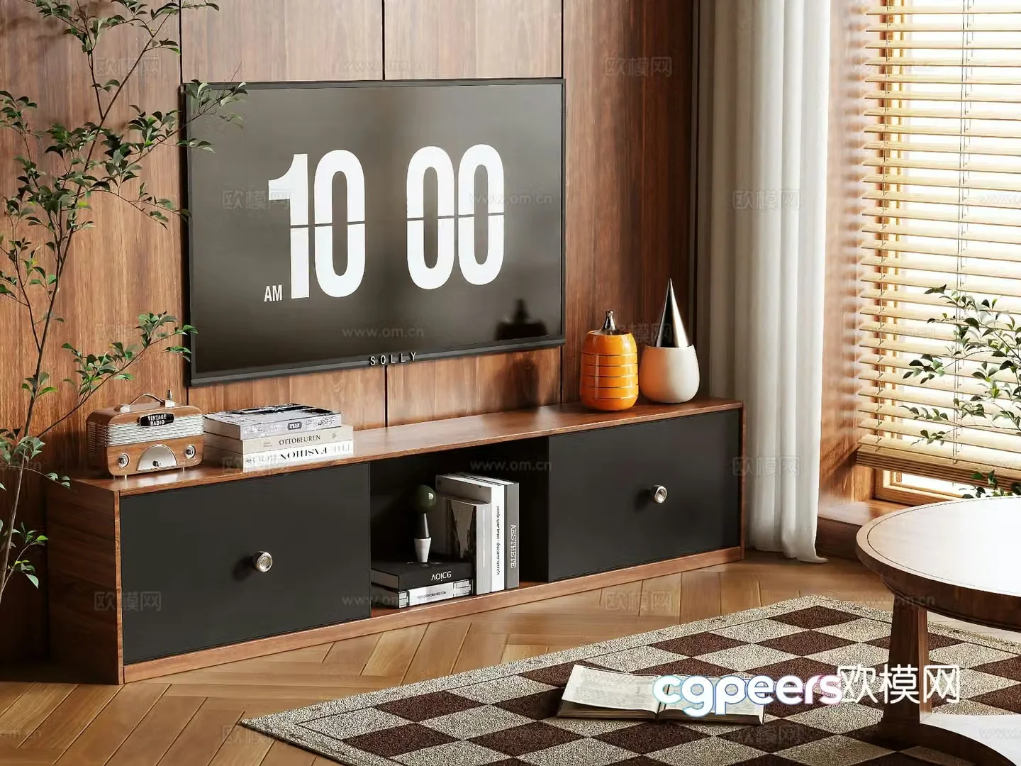 Medieval style TV cabinet 3D model