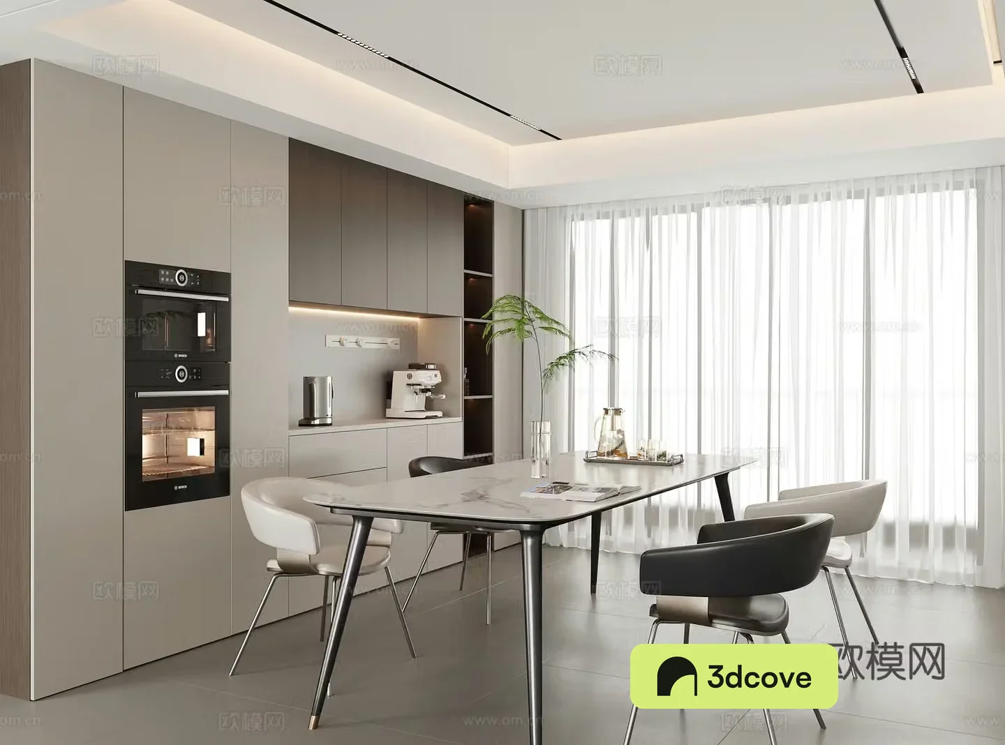 Modern home restaurant dining chair dining table wine cabinet sideboard dining table chair combination jewelry