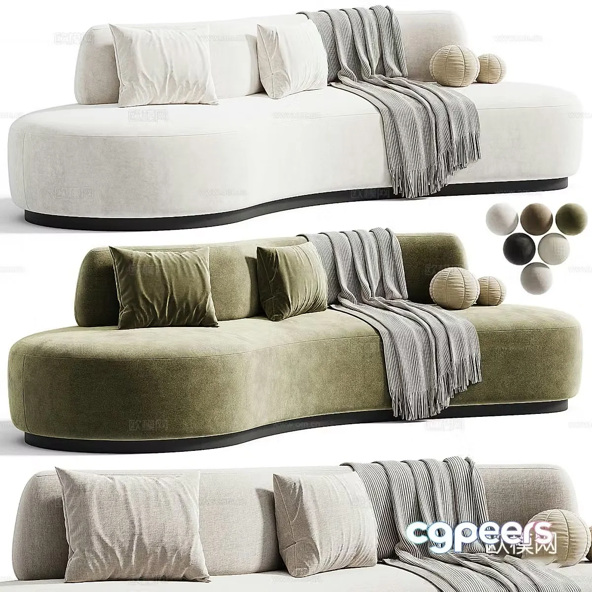 Modern Italian Palma casual sofa 3d model