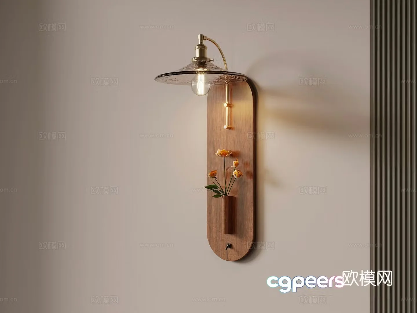 Middle-aged wall lamp bedside wall lamp decorative wall lamp 3D model