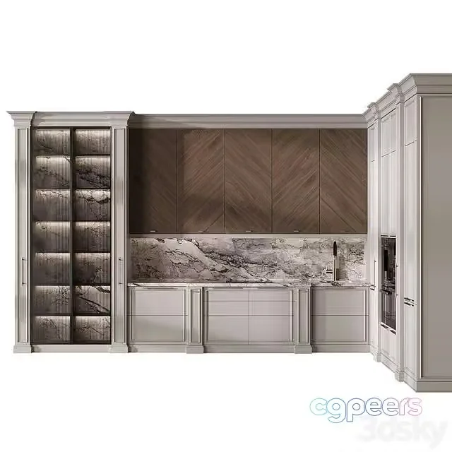 3ds Max Free – Kitchen in neoclassical style 82