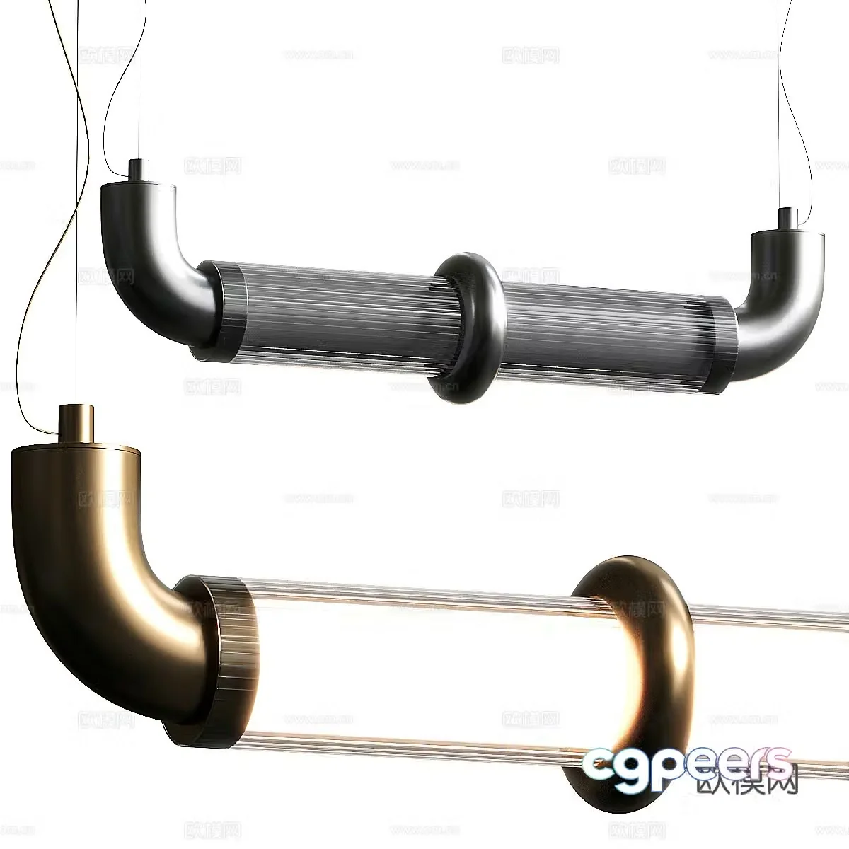 New Chinese style light luxury decorative chandelier 3D model