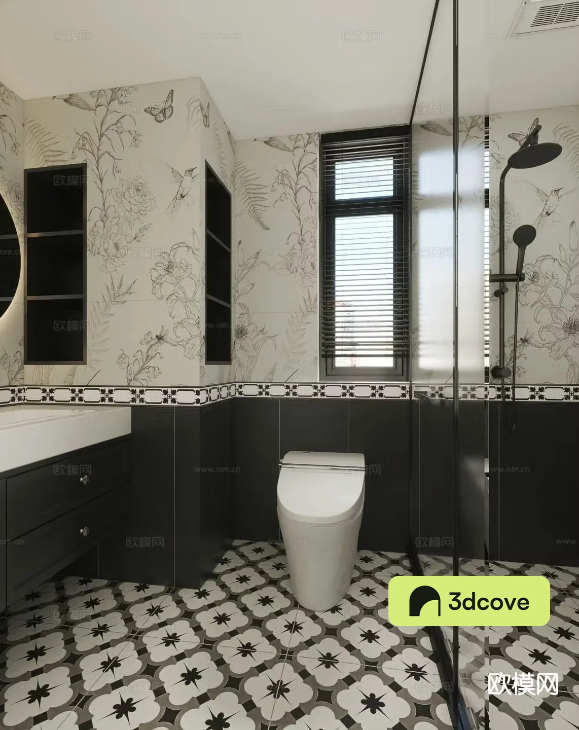 French retro style bathroom