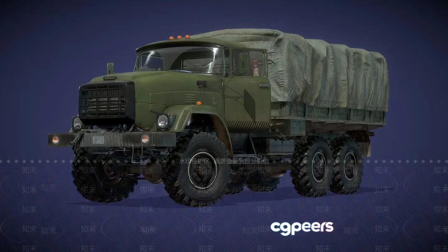 Military Truck 3D Model – 13383 – VRAY Render