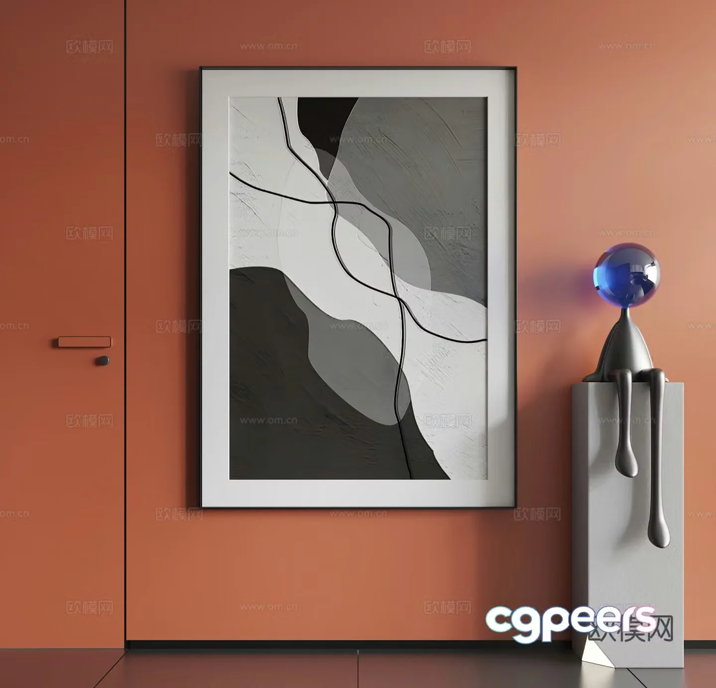 Modern hanging paintings Modern abstract hanging paintings Modern minimalist hanging paintings Modern simple hanging paintings Modern simple hanging painting 3d model