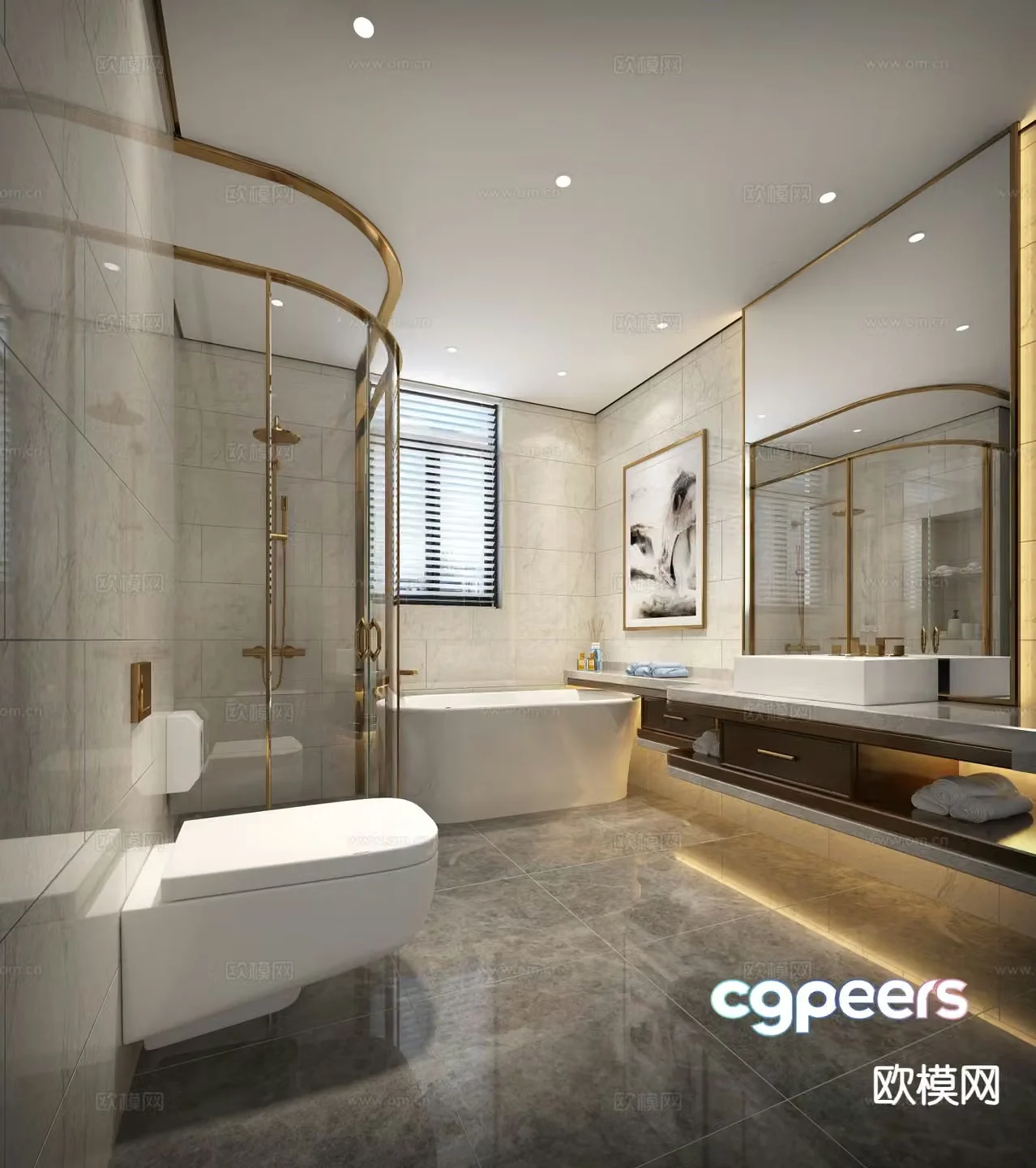 Modern bathroom bathroom toilet 3d model