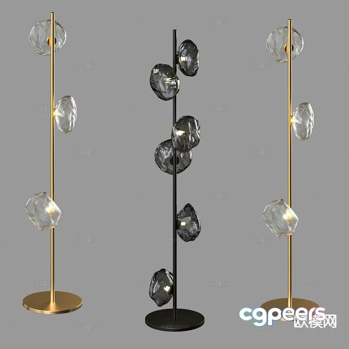 Glass floor lamp simple floor lamp 3d model