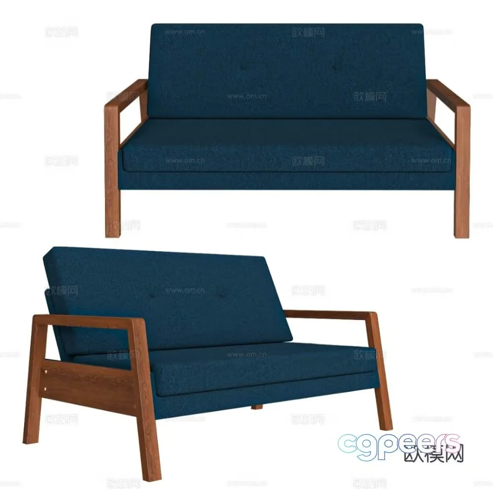 Scandic loveseat 3d model