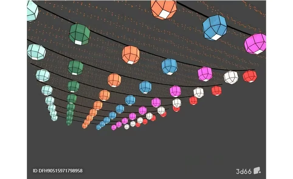 A 3D Rendering Of Colorful Lights 3D Model – 21102 – VRAY Render