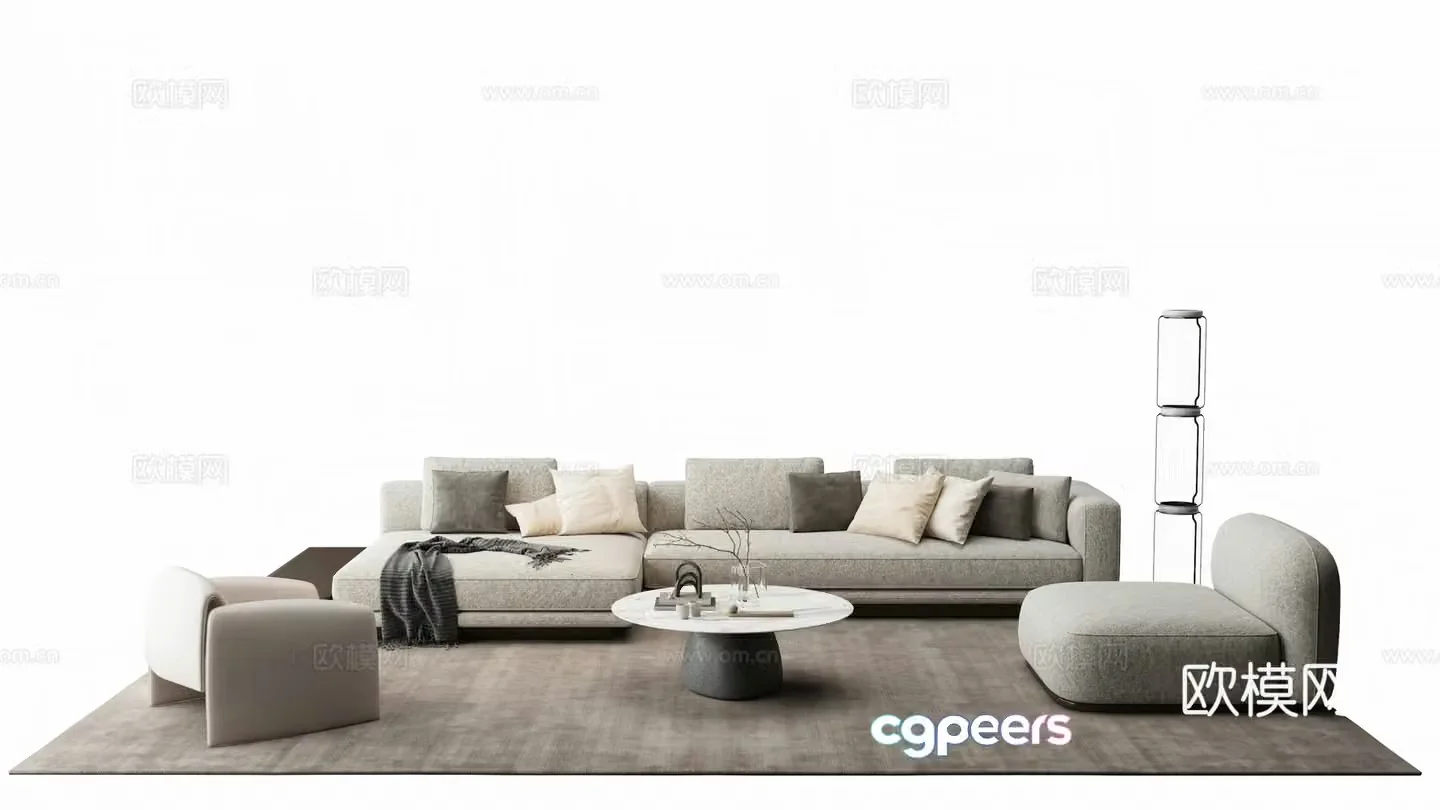Modern modular sofa corner sofa fabric sofa 3d model