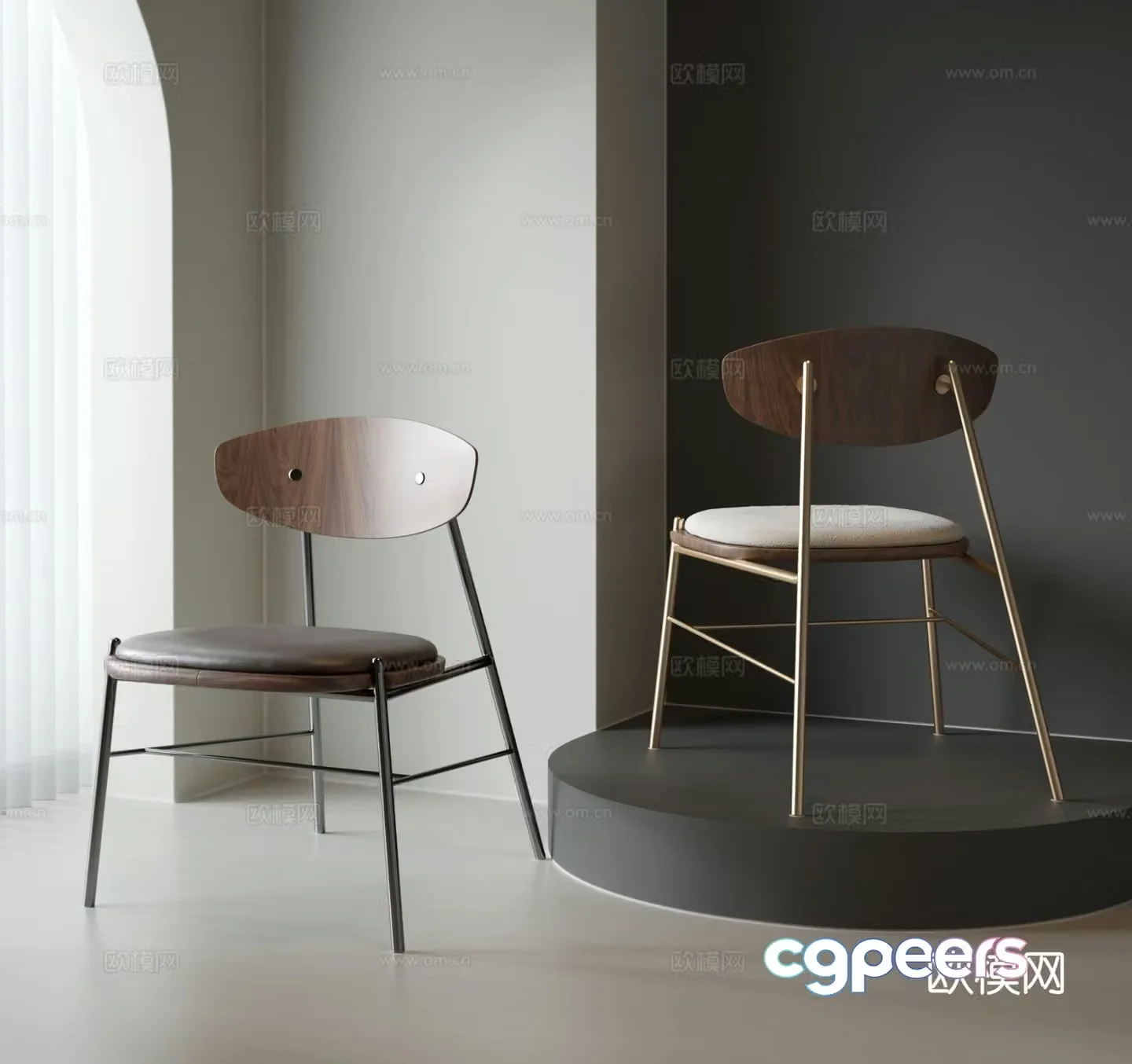 Medieval style chair dining chair 3d model
