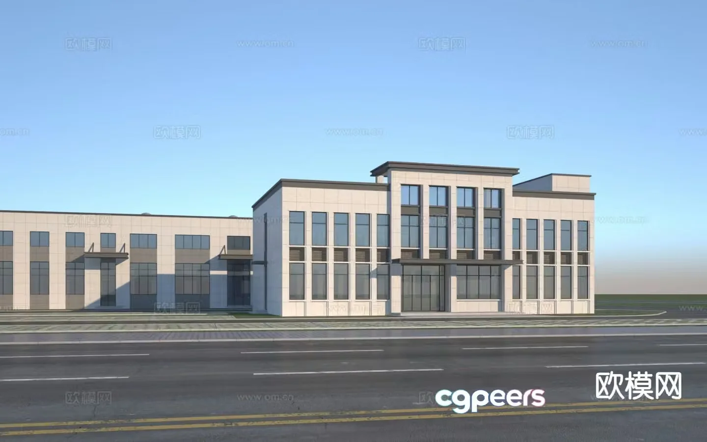 Office building exterior 3d model