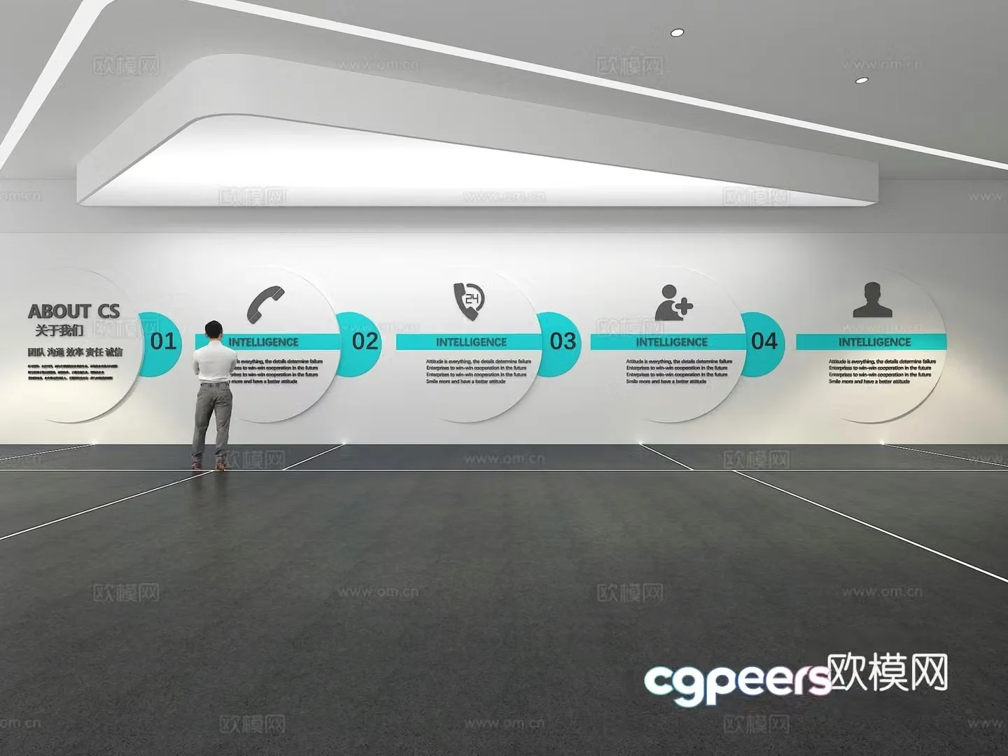 Cultural wall Corporate culture wall Display wall Classroom Exhibition hall Campus culture Corridor 3D model