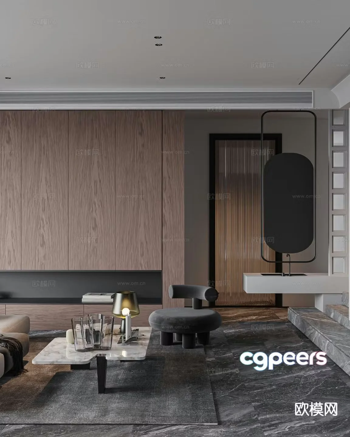 Modern entrance aisle 3D model