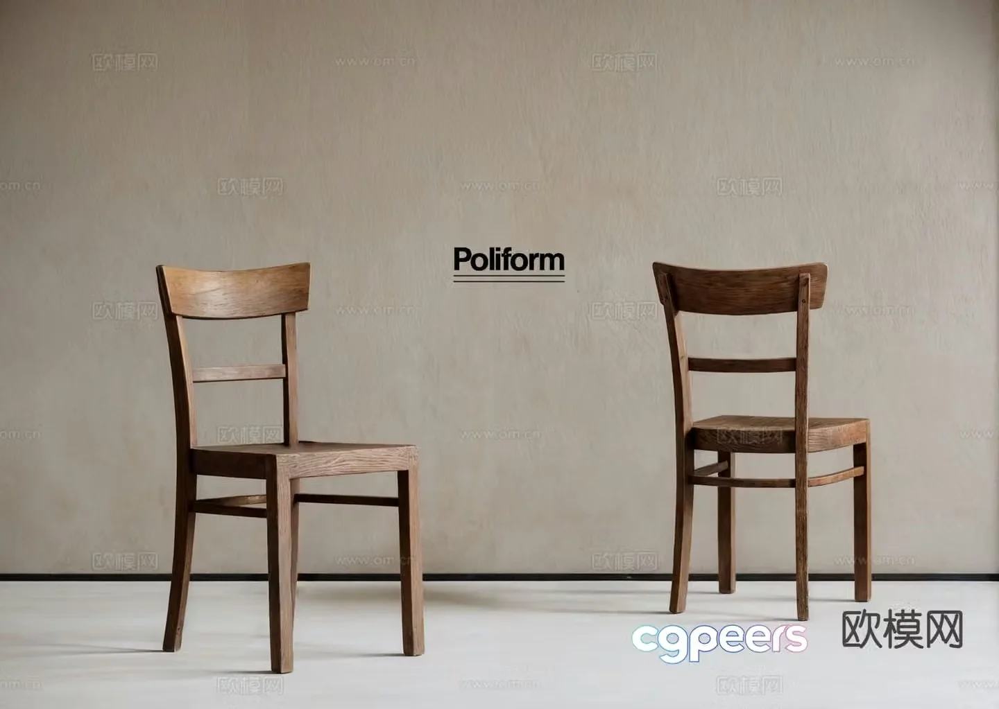 Medieval single chair dining chair 3d model