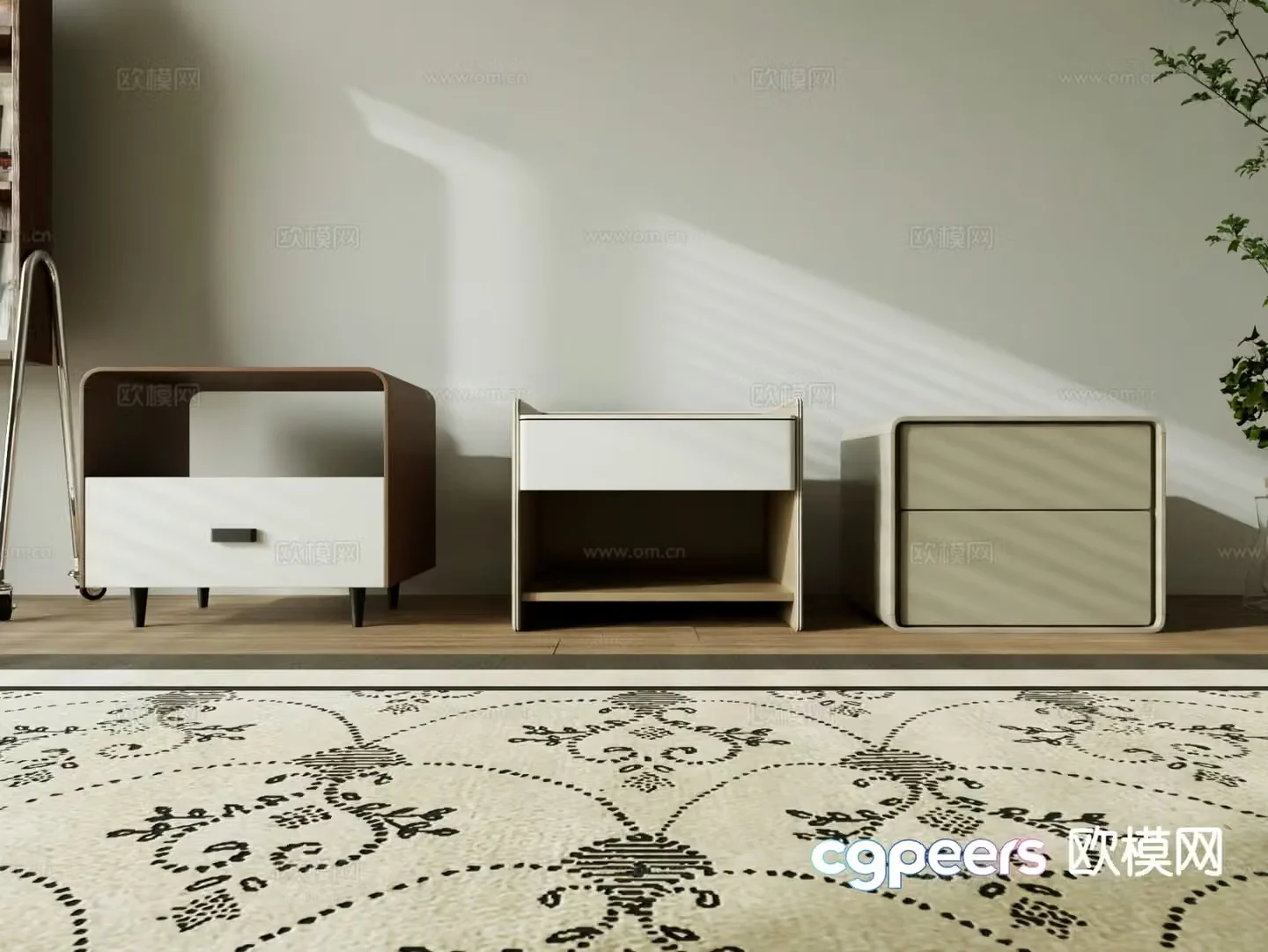 Modern bedside table 3d model