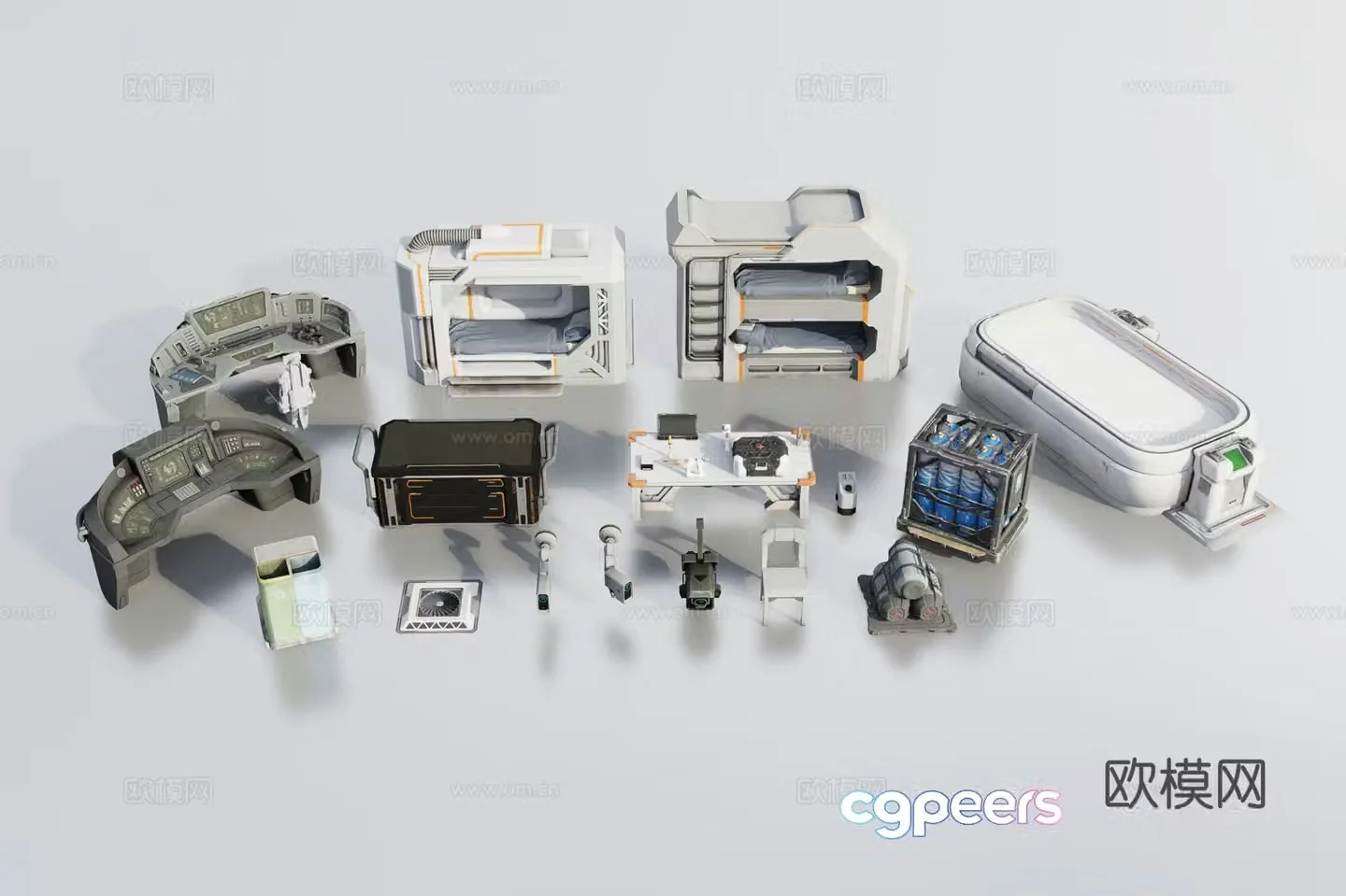 3d model of science fiction furniture