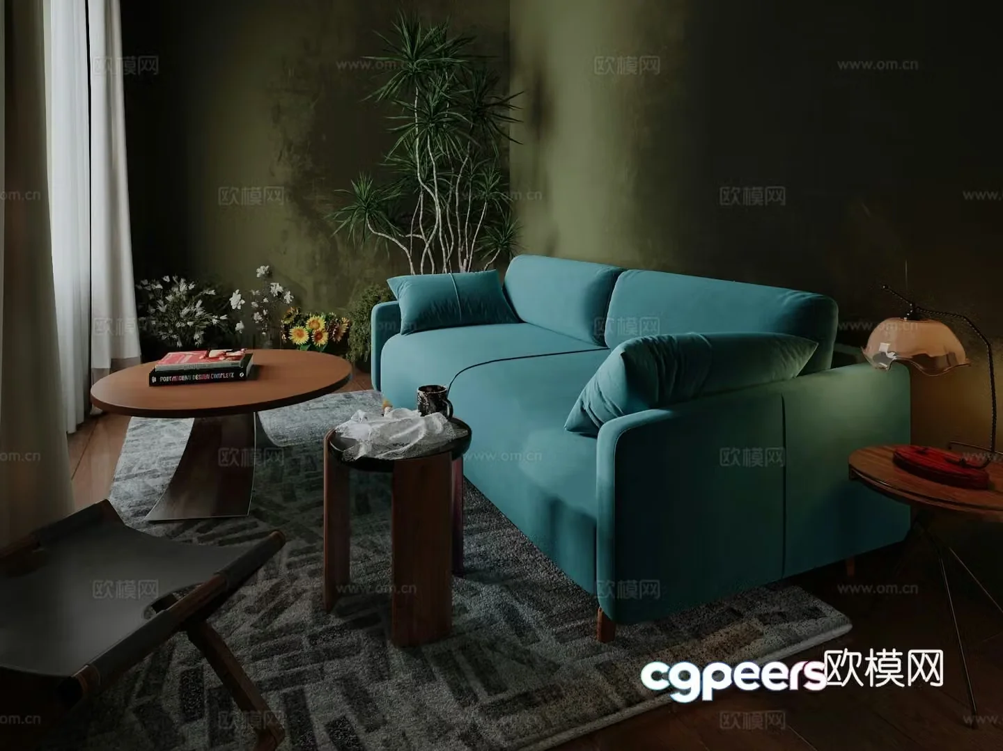 Modern small living room 3d model
