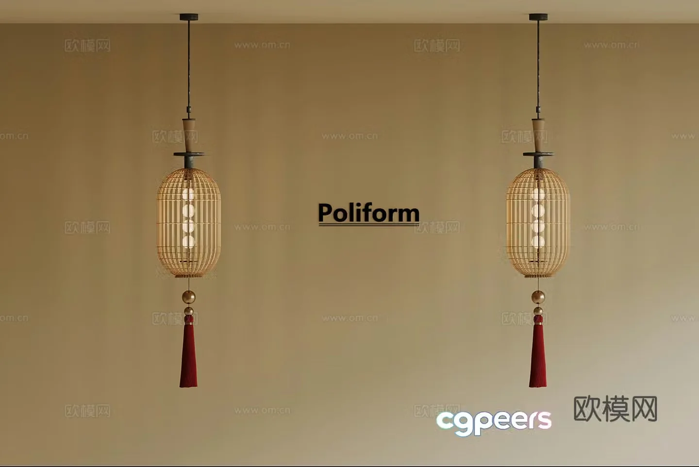 New Chinese Chandelier Tassel Chandelier 3D Model