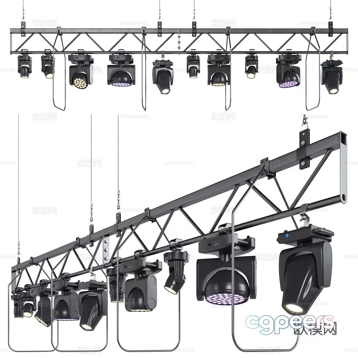 Modern stage lighting equipment 3d model