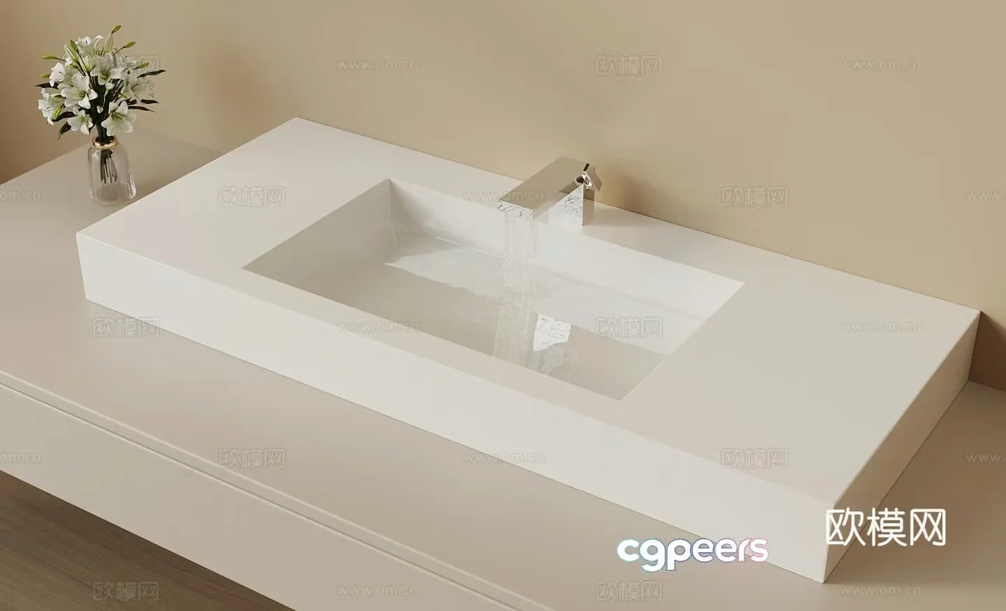 Washing table Modern simple washbasin 3D model