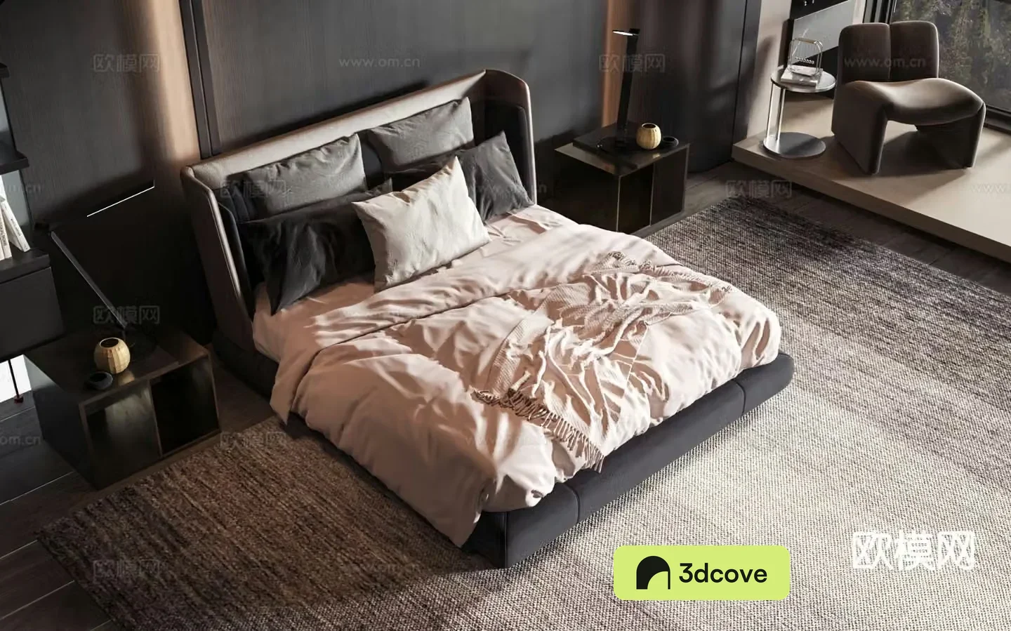 Modern double bed commercial bed