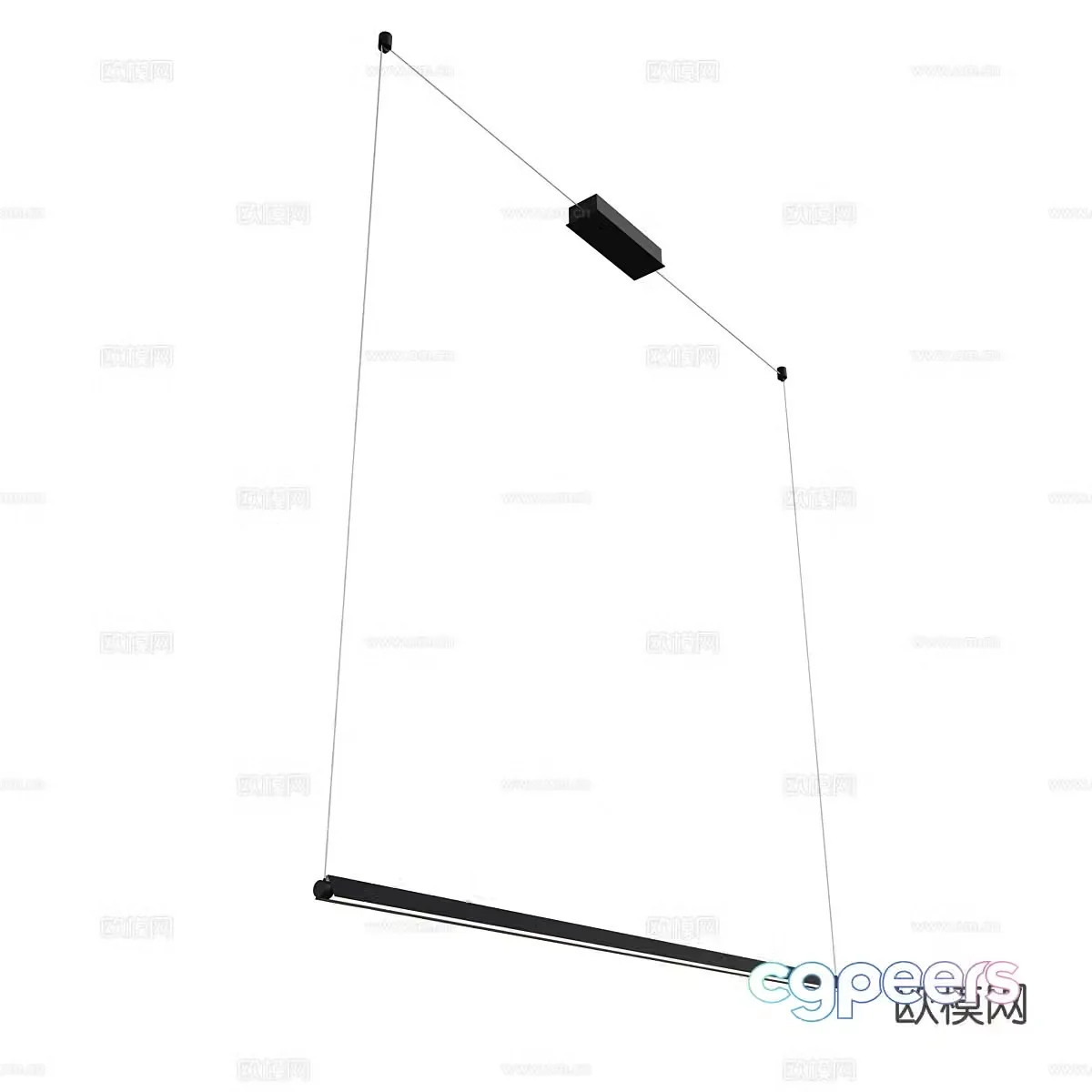 Office chandelier long chandelier 3d model