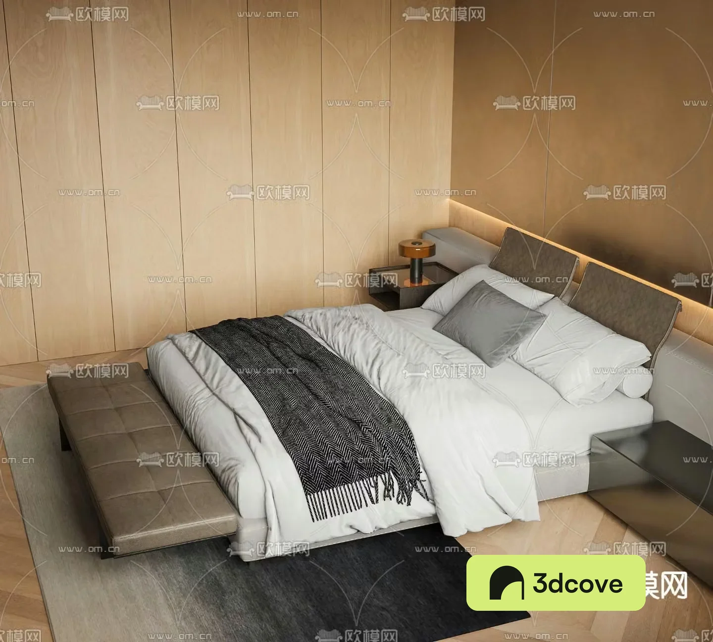 Fabric double bed