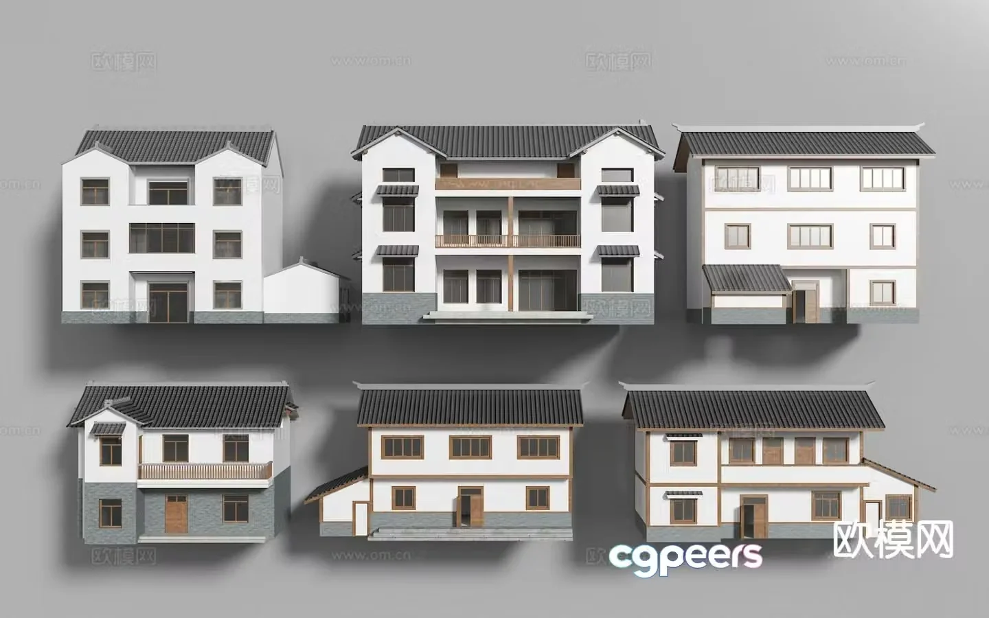 New Chinese-style rural self-built houses houses antique buildings ancient houses 3D model