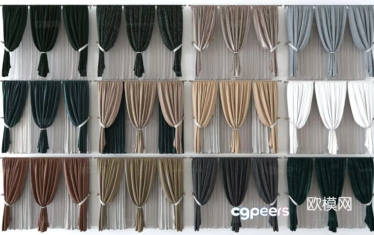 Curtains Window Screen 3d model