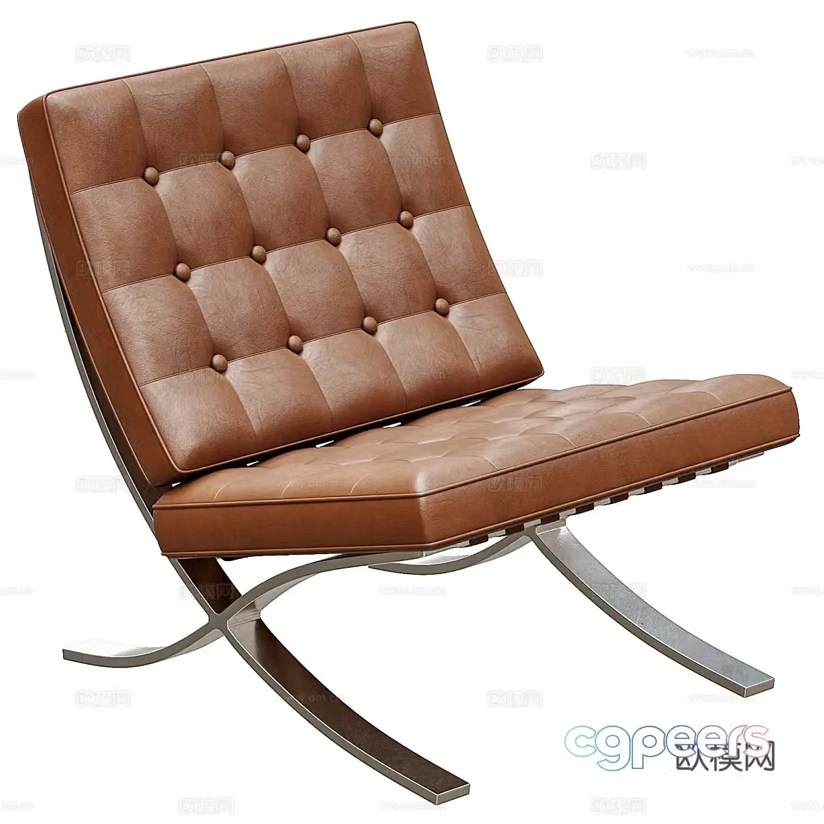 Modern Italian leather lounge chair 3d model