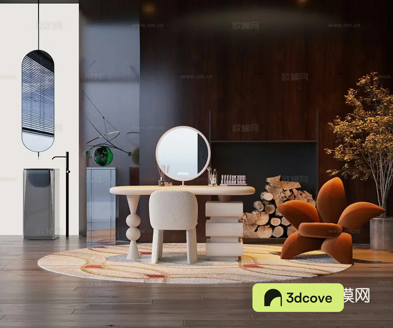 Medium style single sofa sofa coffee table combination leisure chair casual sofa negotiation table and chair 3D model