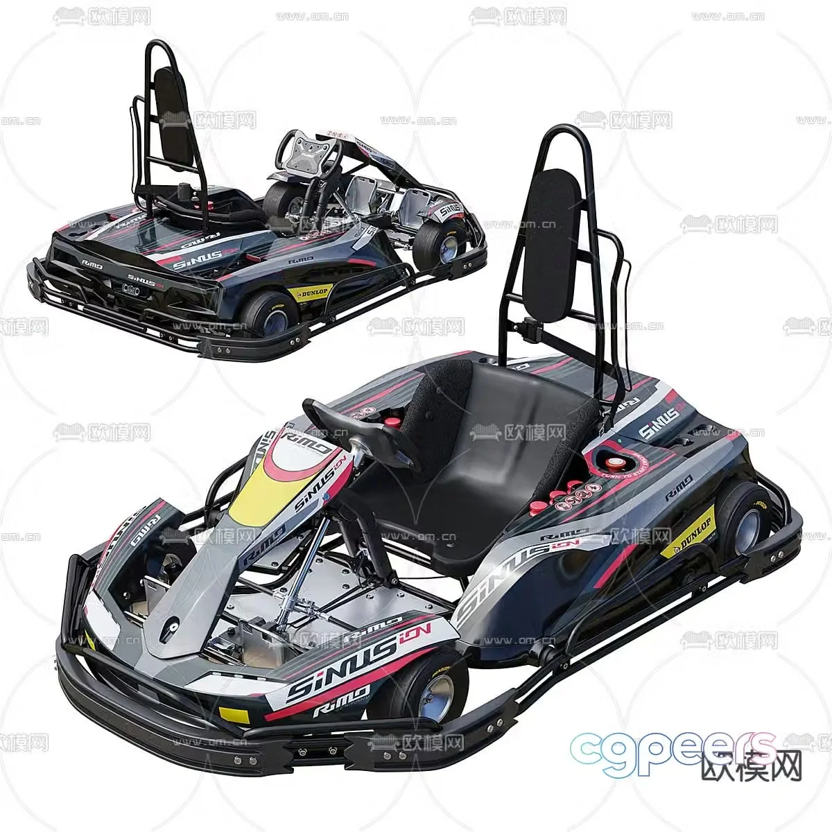 kart racing toy car 3d model