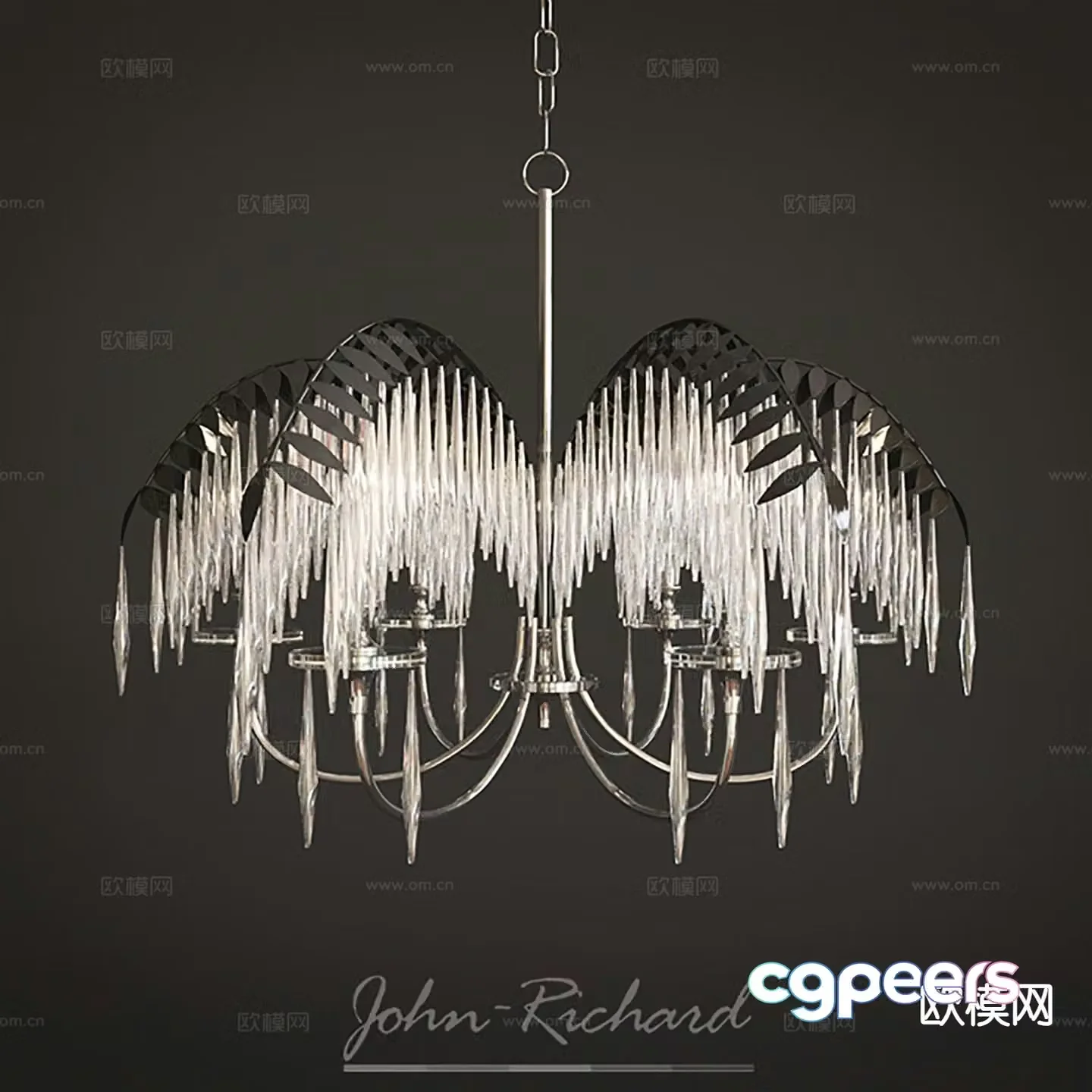 Modern crystal chandelier indoor chandelier 3d model