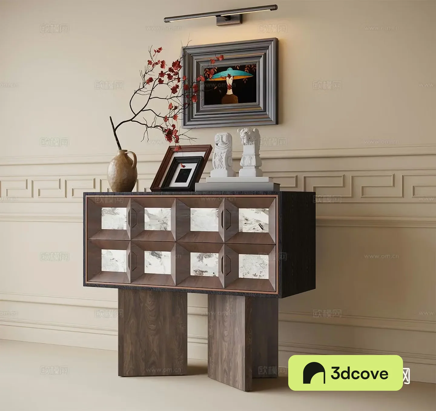 Medieval style entrance cabinet