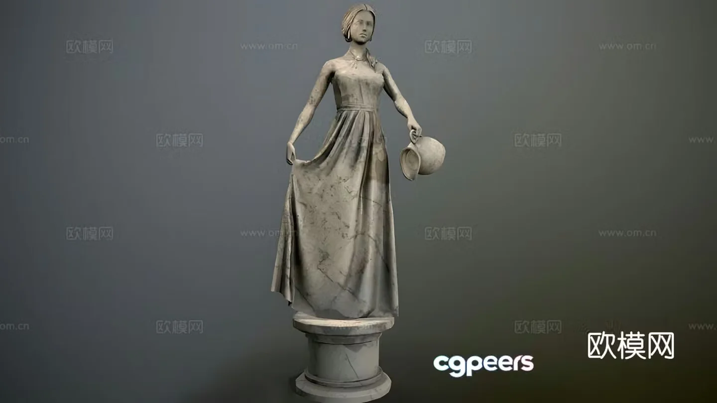 Girl statue 3d model