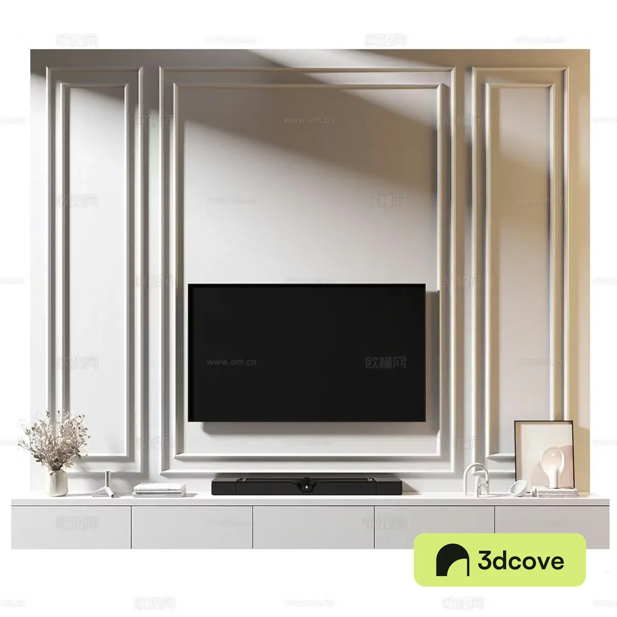 Modern Italian minimalist TV background wall