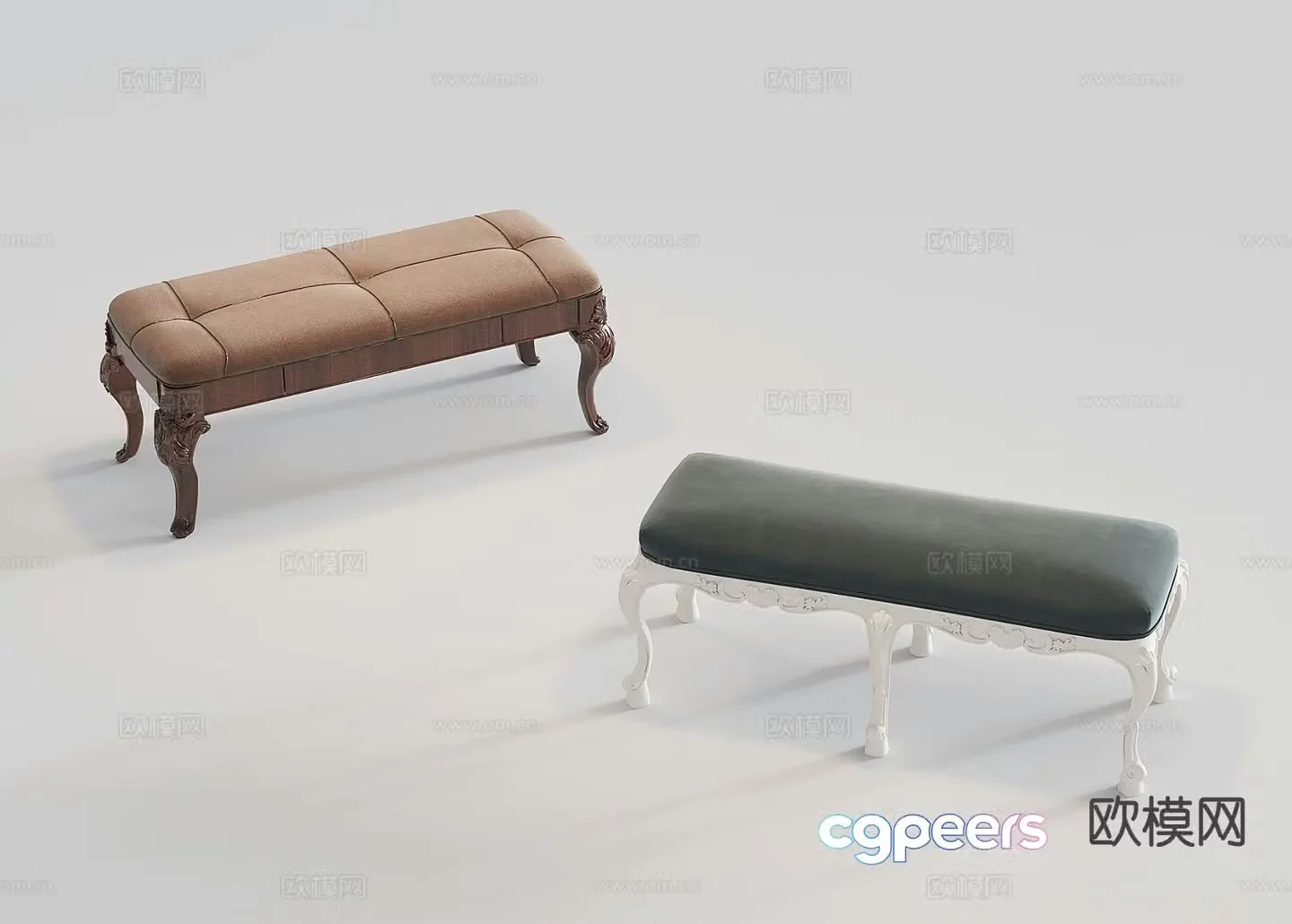 American sofa stool 3d model