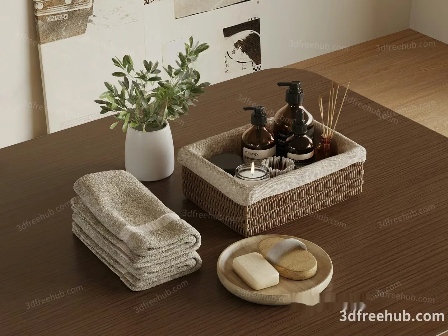 Modern Bathroom Essentials 3D Model – 18504 – VRAY Render