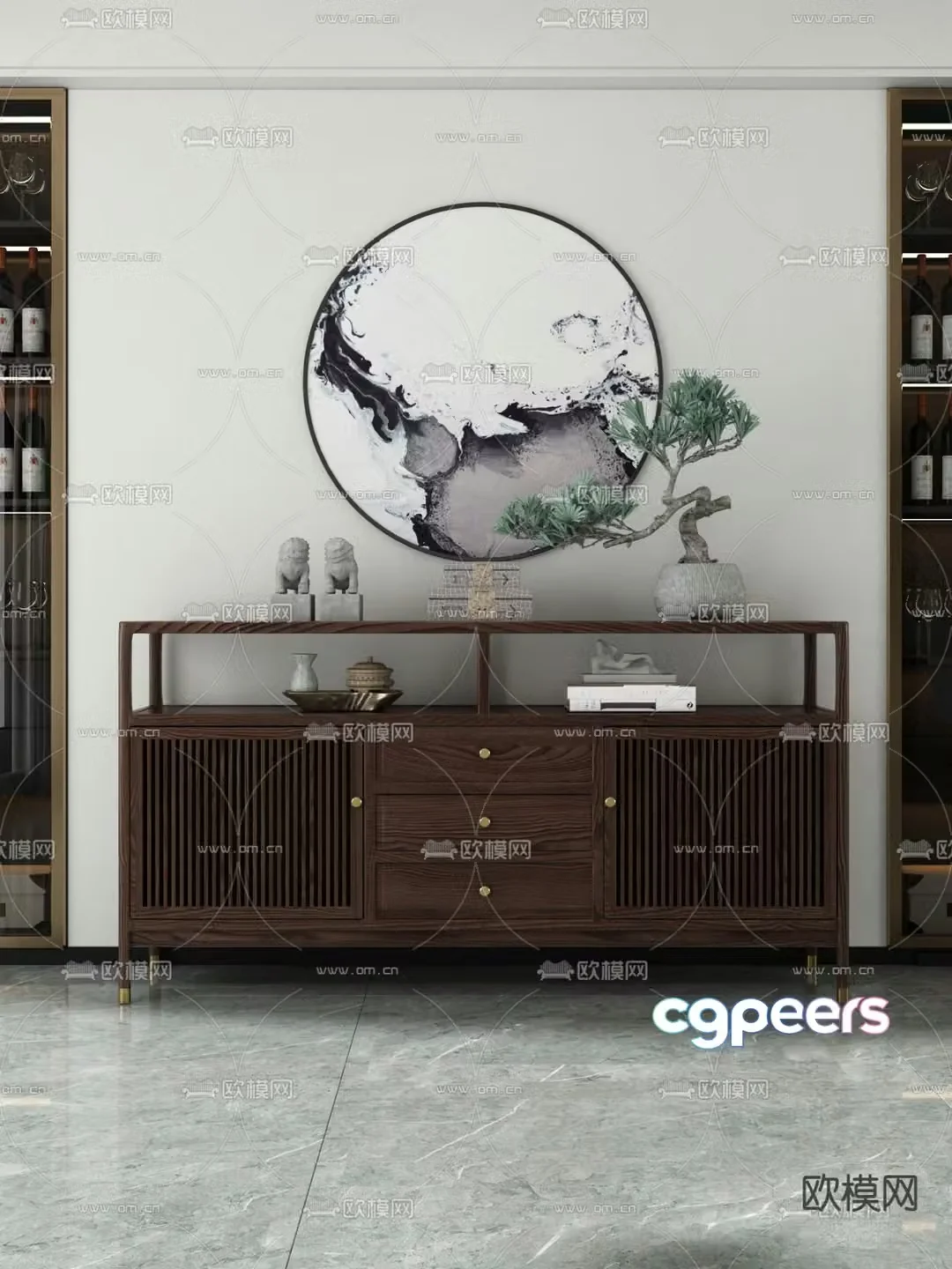 Chinese sideboard 3d model
