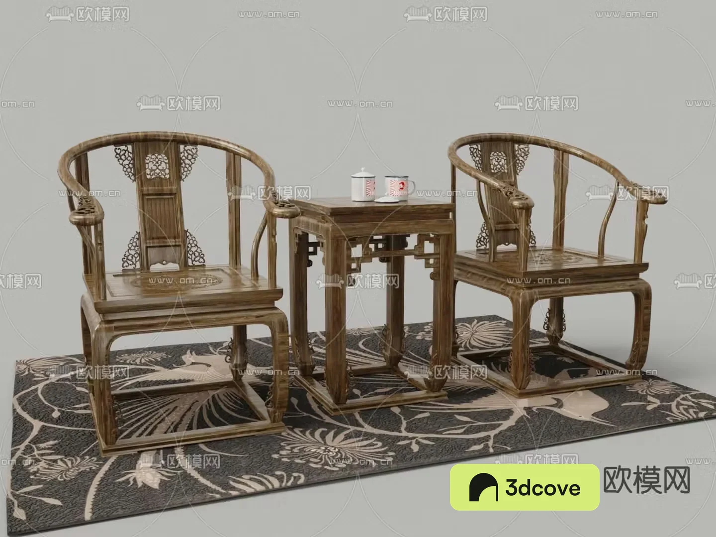 Ming and Qing armchairs Taishi chairs 3D models of chairs