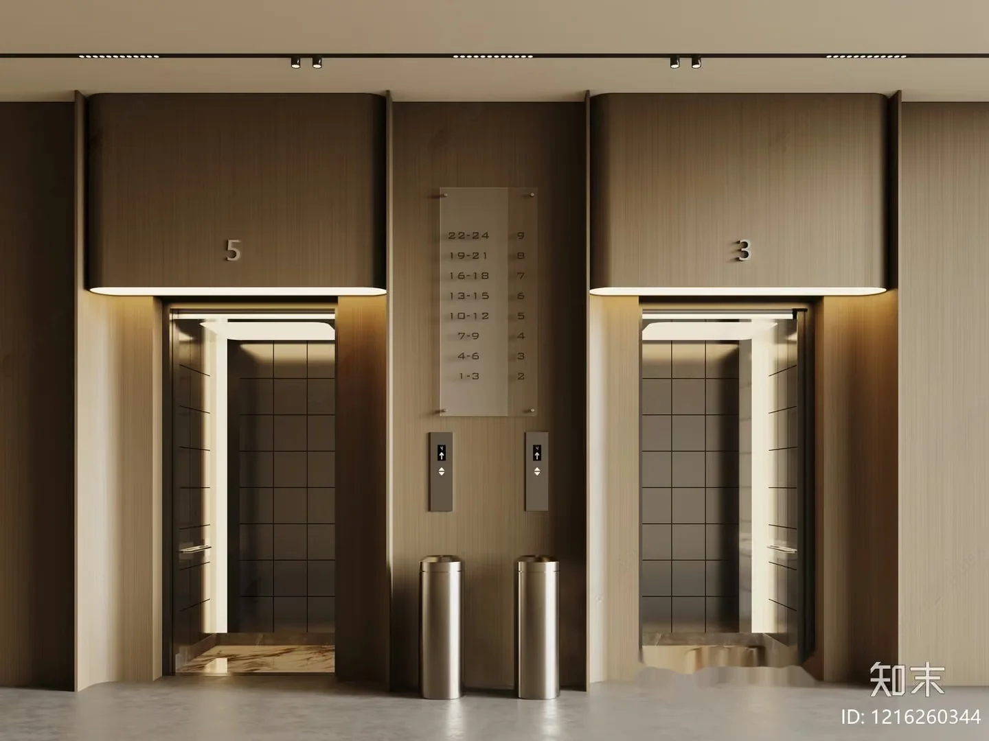 Modern Elevator Doors 3D Model – 11292 – VRAY Render