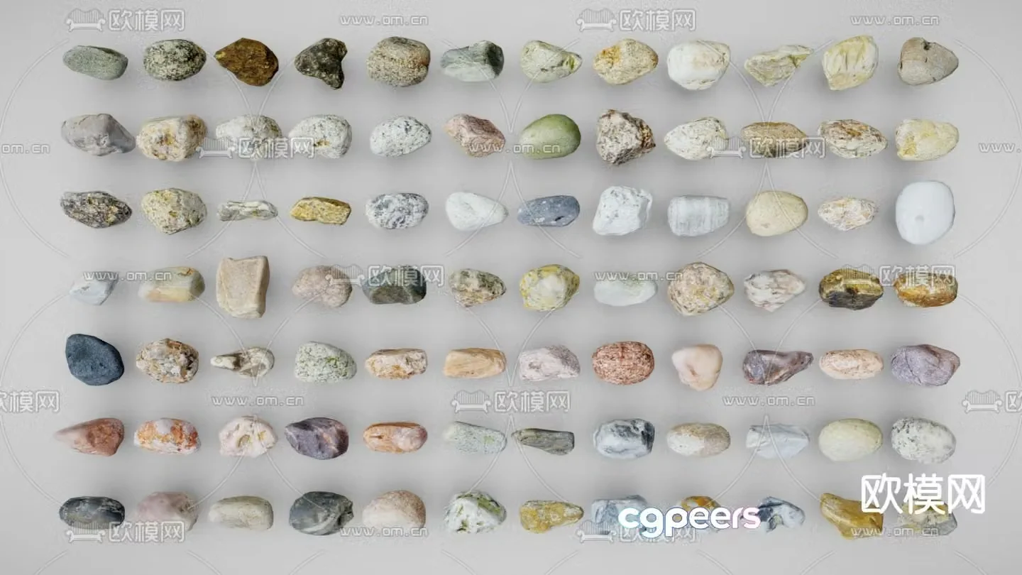 Landscape Stone Pebbles Wenwan Stone 3D Model