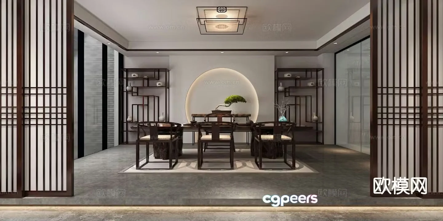 New Chinese tea room 3d model