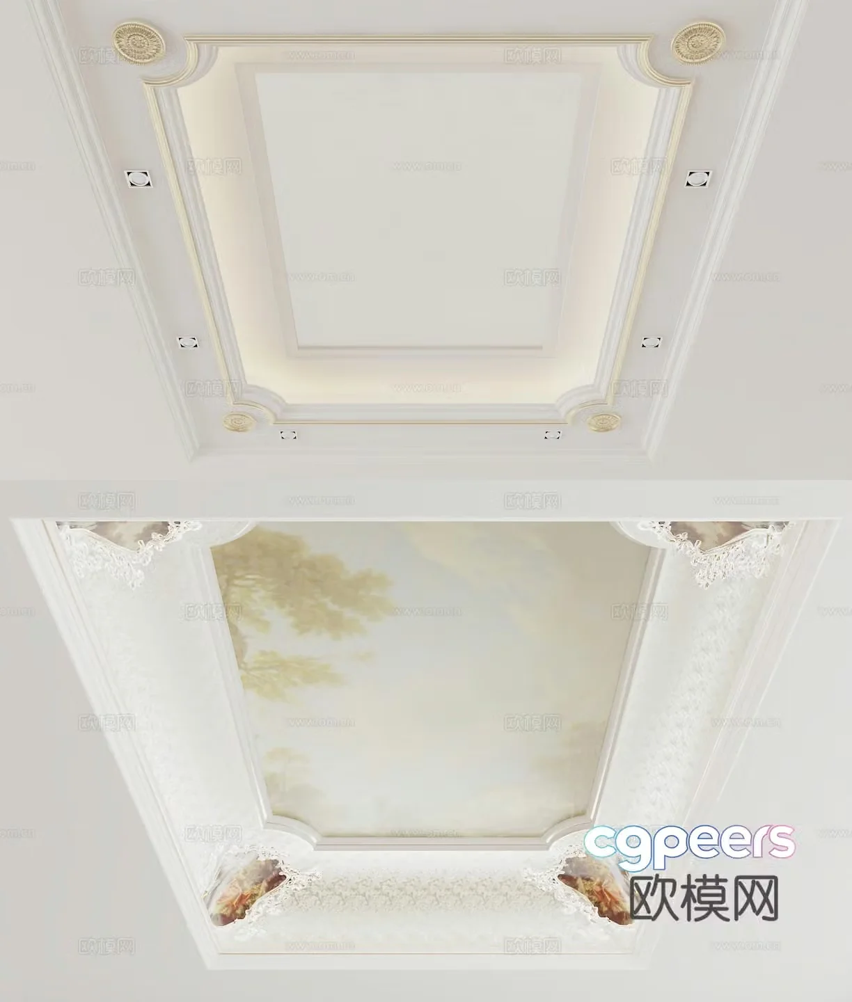 French ceiling 3d model