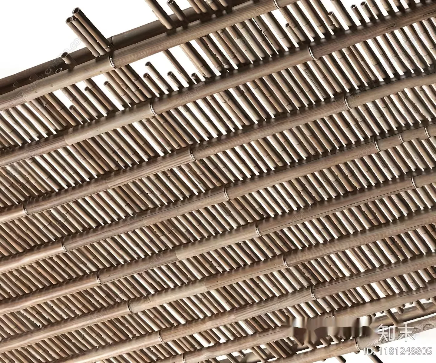 Bamboo Roof Structure 3D Model – 6023 – VRAY Render