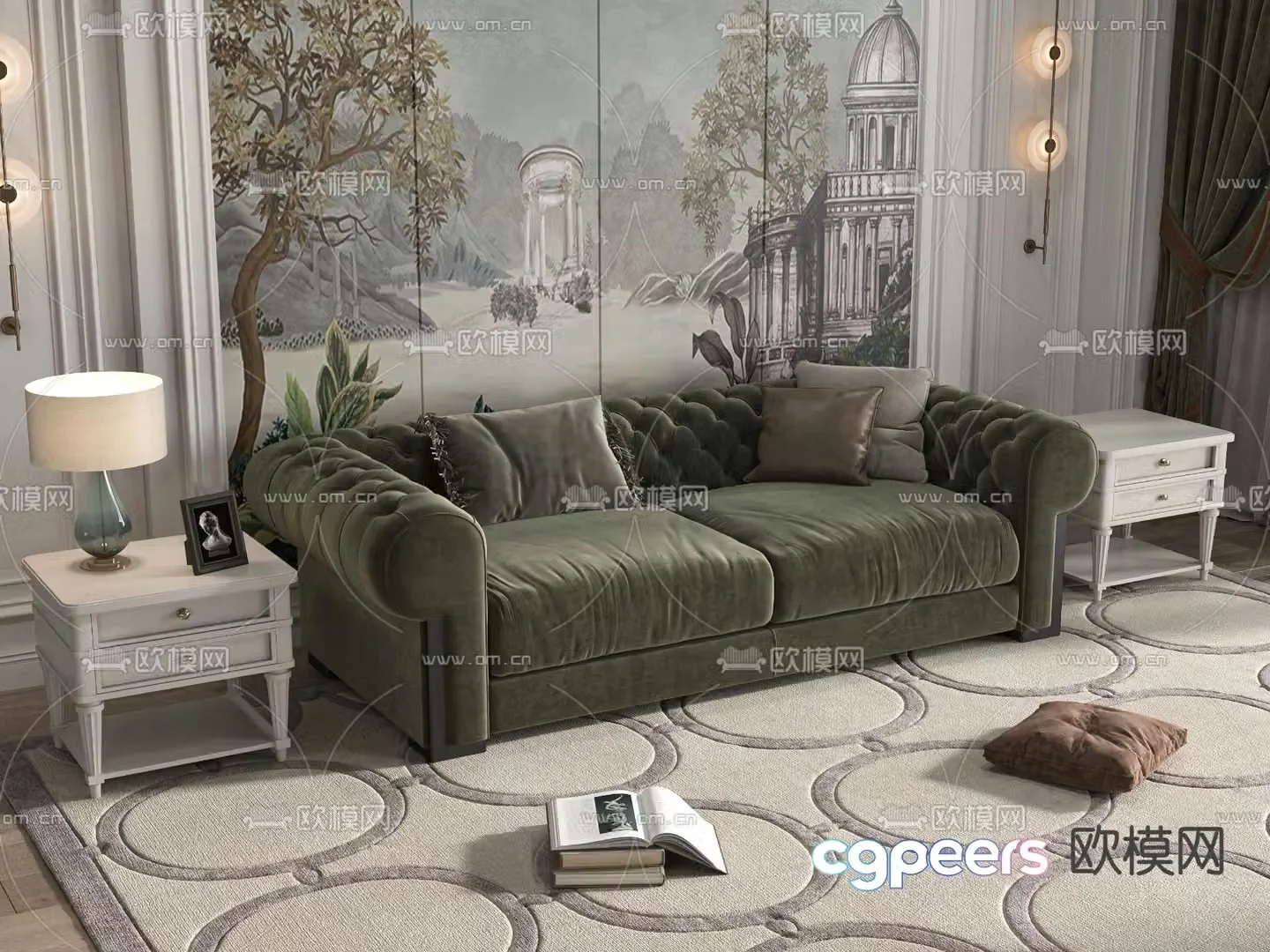 French love sofa 3d model