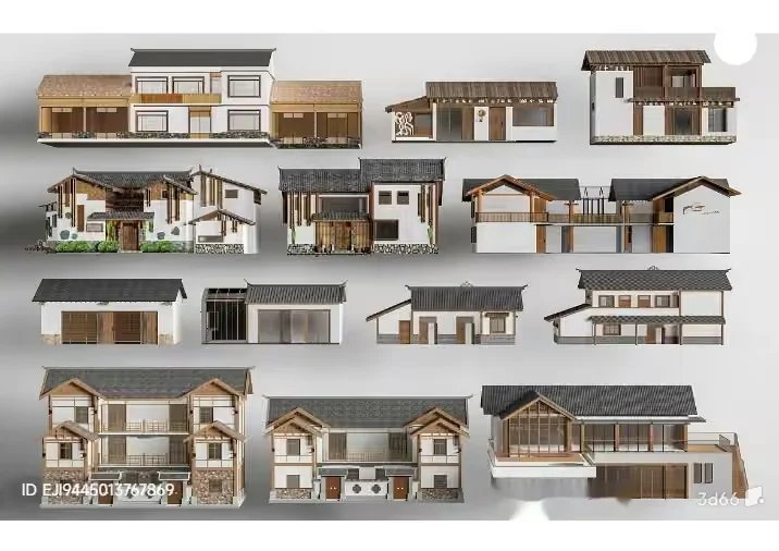 Traditional Japanese Houses 3D Model – 15323 – VRAY Render