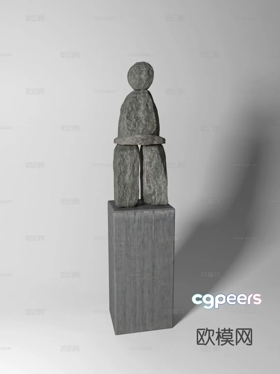 stone sculpture abstract sculpture 3d model