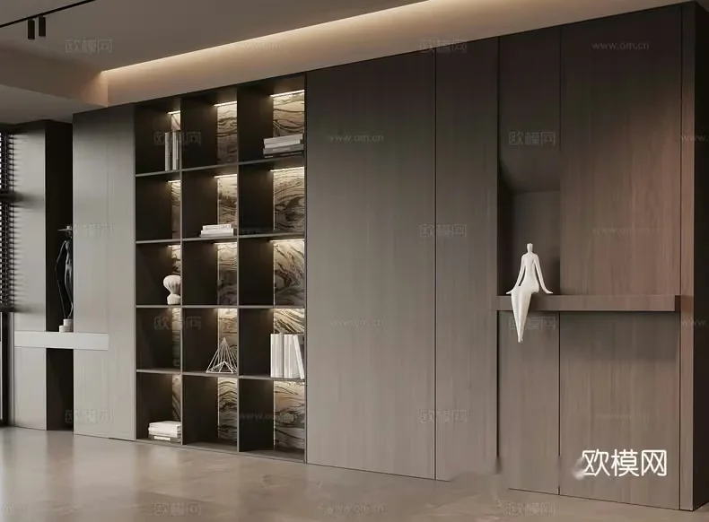 Modern Shelving Unit 3D Model – 1522 – VRAY Render